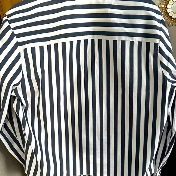 Alex Marie Navy and White Stripped Crop Top - Picture 6 of 6